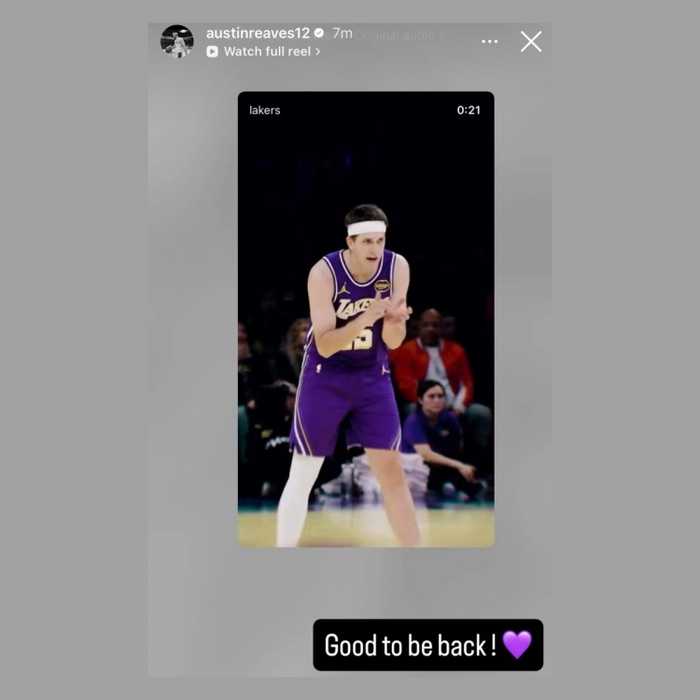 时隔一个多月复出！里夫斯INS：回归的感觉很棒！